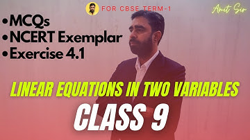 MCQs | Linear Equations in Two Variables | Exemplar Problems | Class 9 | Exercise 4.1 | CBSE Maths