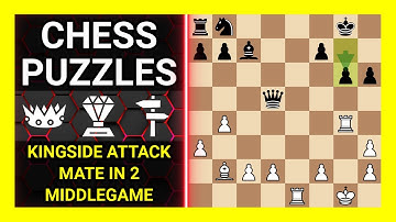 Chess Puzzles to Practice. Themes: Kingside attack, Mate in 2, Middlegame. Learn Chess