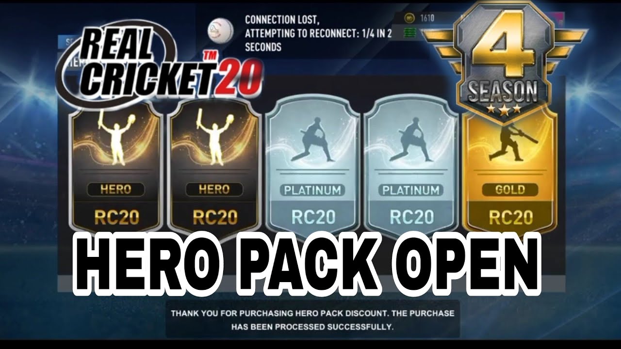 Hero pack open || Real cricket 20 multiplayer mode - YouTube