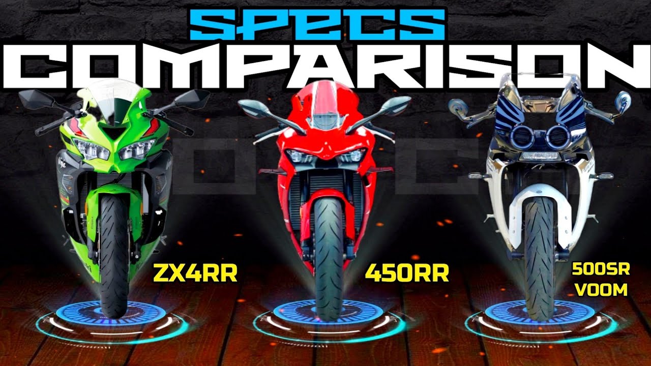 Kawasaki ZX4RR 🆚️ KOVE 450RR 🆚️ CFMoto 500SR Voom | Specs