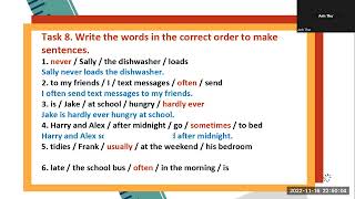PK2209077(11/16/22) SOLUTIONS ELEMENTARY UNIT 2B SCHOOL DAYS GRAMMAR