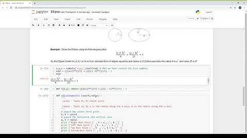 Creating Ellipse using matplotlib,numpy and  Sympy Package Computer Aided Algebra Using Python