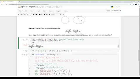 Creating Ellipse using matplotlib,numpy and  Sympy Package Computer Aided Algebra Using Python