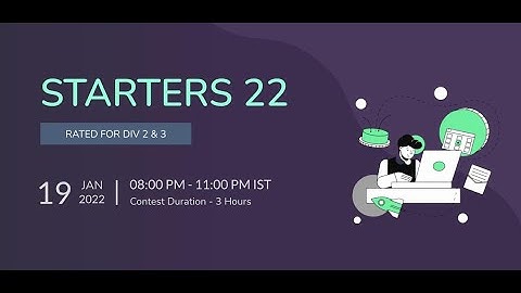 Starters 22 codechef|| Video solutions|| January Starters 2022