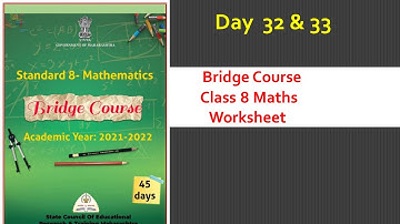 Day 32, 33 Bridge course 8th standard maths for semi English | setu abhyaskram iyatta aathavi ganit