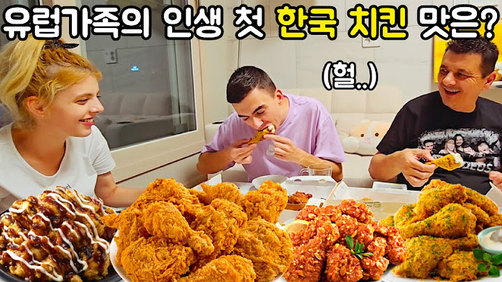 My family trying Korean chicken for the first time (trip to Korea)