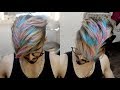 Snow White + Pink + Bubblegum Blue (Rainbow) Highlights Hair Color Transformation 2018 | Ratan Singh