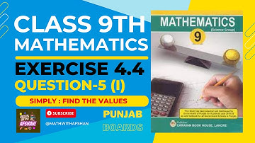 Class 9th math exercise 4.4 Question-5 (i) | Math 9th Sci-E.X 4.4 Question 5 Part 1,2- PTBB #maths