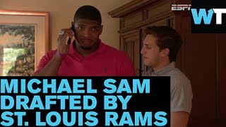 Michael sam, the first openly gay football player to be drafter into
nfl, reacts news same way anyone else would have. subscribe for more
vide...