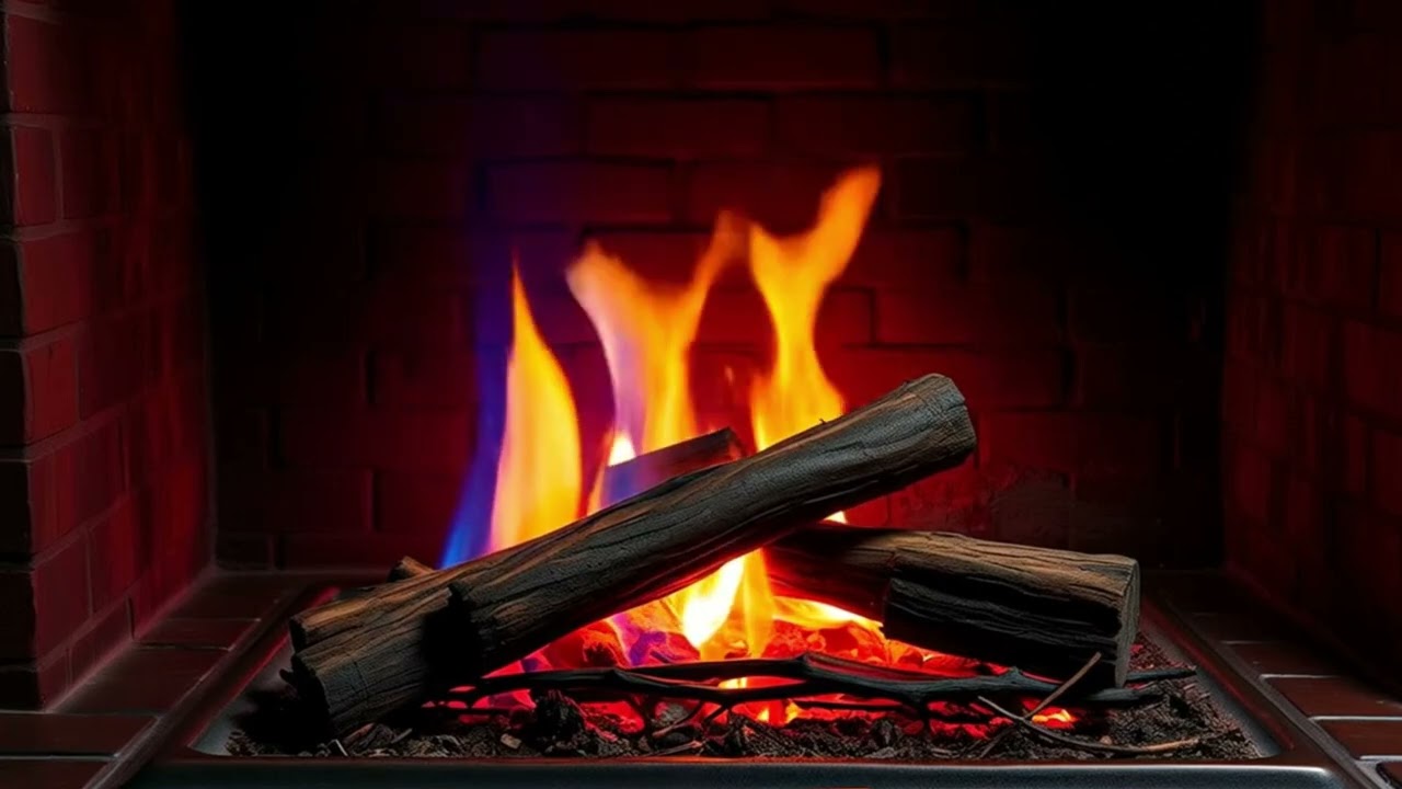 3 Hours of Cozy Red Brick Fireplace Ambience – 4K Relaxation Video