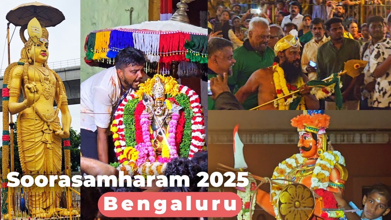 Бангалор Сурасамхарам 2025 | Храм Улсур Муруган Фестиваль Сканда Сашти | Мощные вибрации Муруги🙏
