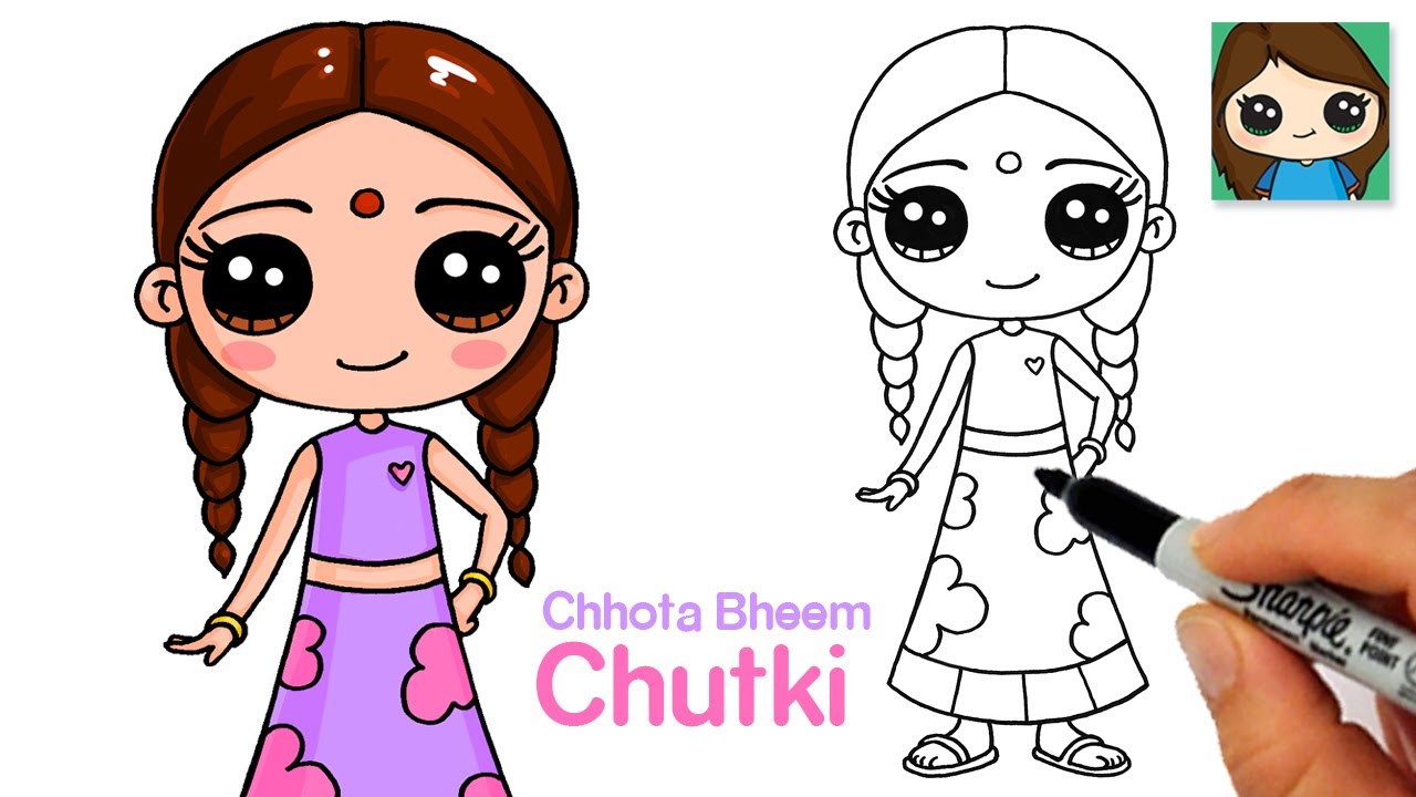 How to Draw Chutki from Chhota Bheem - YouTube