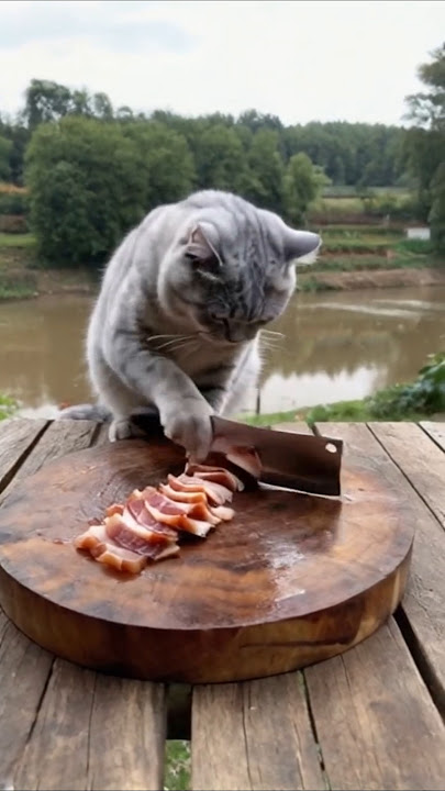 the cat makes celery fried meat #shorts