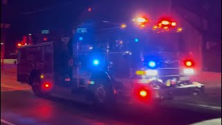 Union Fire Department Truck 3, Engine 3, Rescue 2 responding to a house fire | Video; 576 - 3/2/25