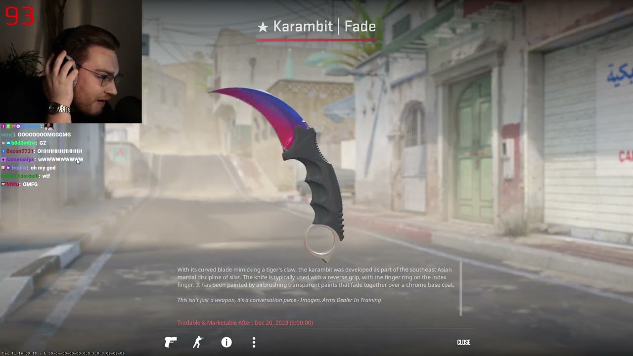 Ohnepixel gets lucky, unboxed insane karambit fade