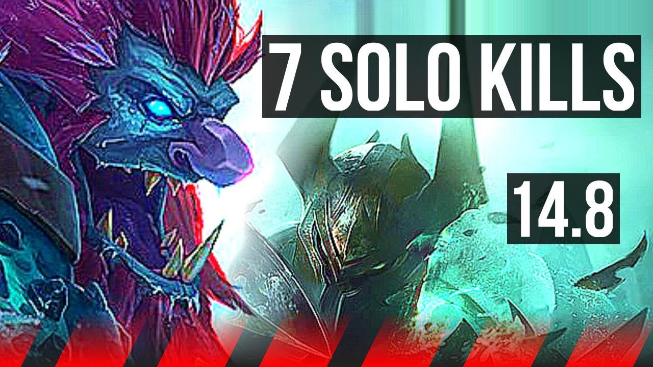 TRUNDLE vs MORDEKAISER (TOP) 7 solo kills, 10/3/7, Dominating, Rank