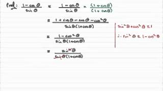 Trigonometry   Proving Identities example 5b   ExamSolutions