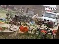 Police crushes vegetables with car, reverses over them, caught on camera