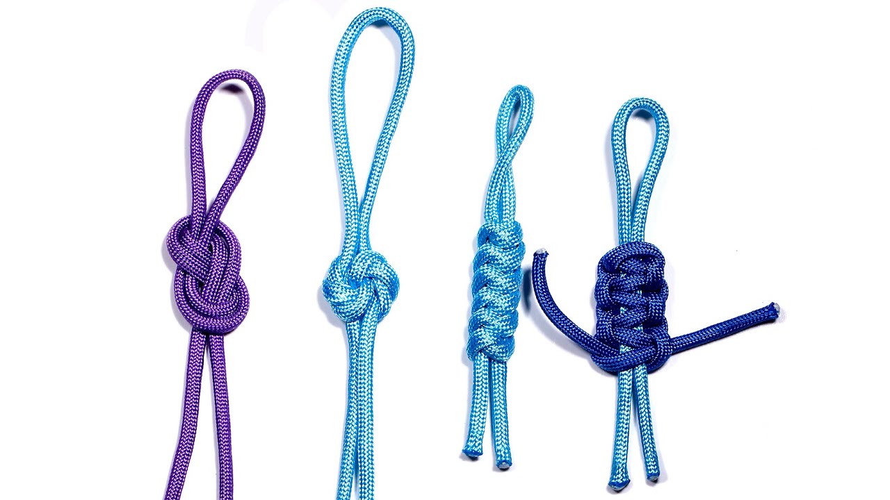 4 basic knots | Learn practical knots in a few minutes | DIY tutorial ...