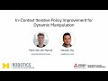 In-Context Iterative Policy Improvement for Dynamic Manipulation
