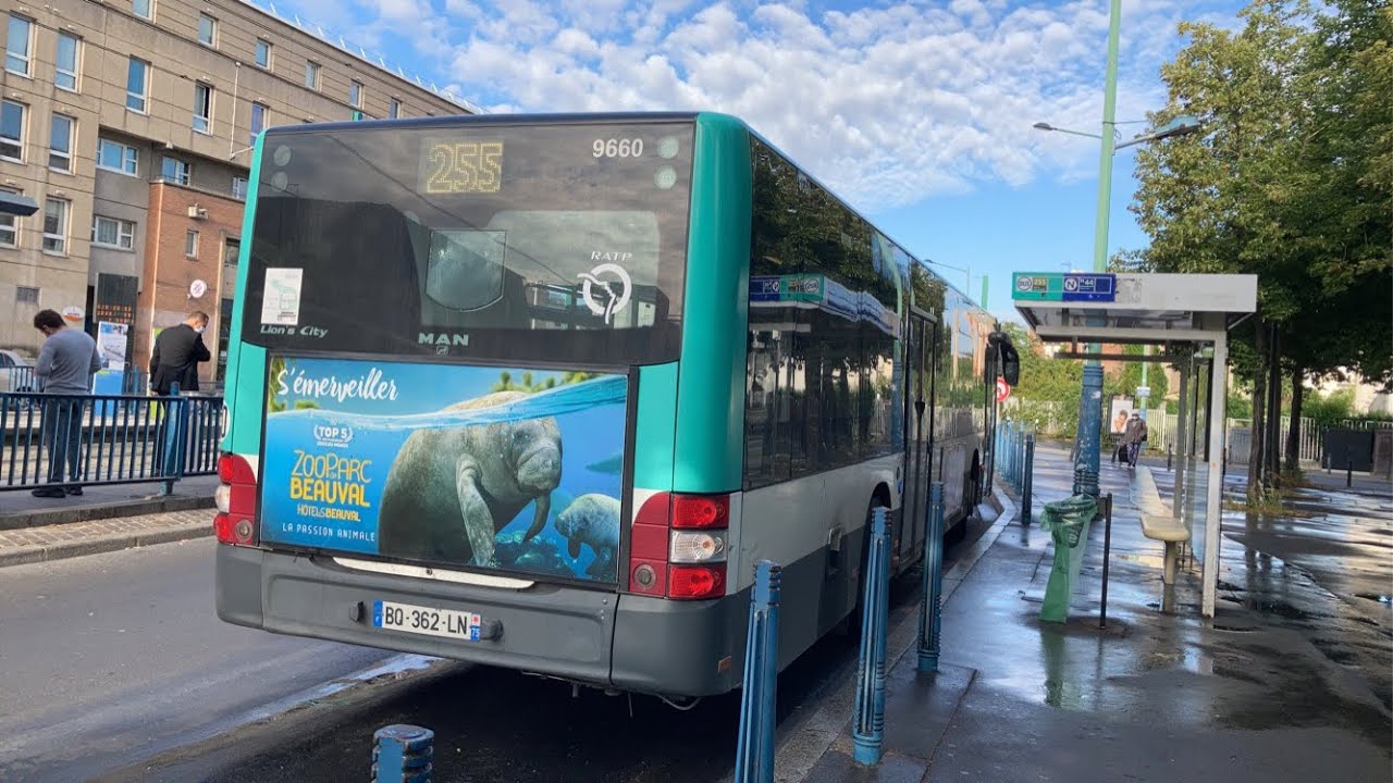 Bus RATP — Ligne 255 — MAN NL255 — N•9660 - YouTube