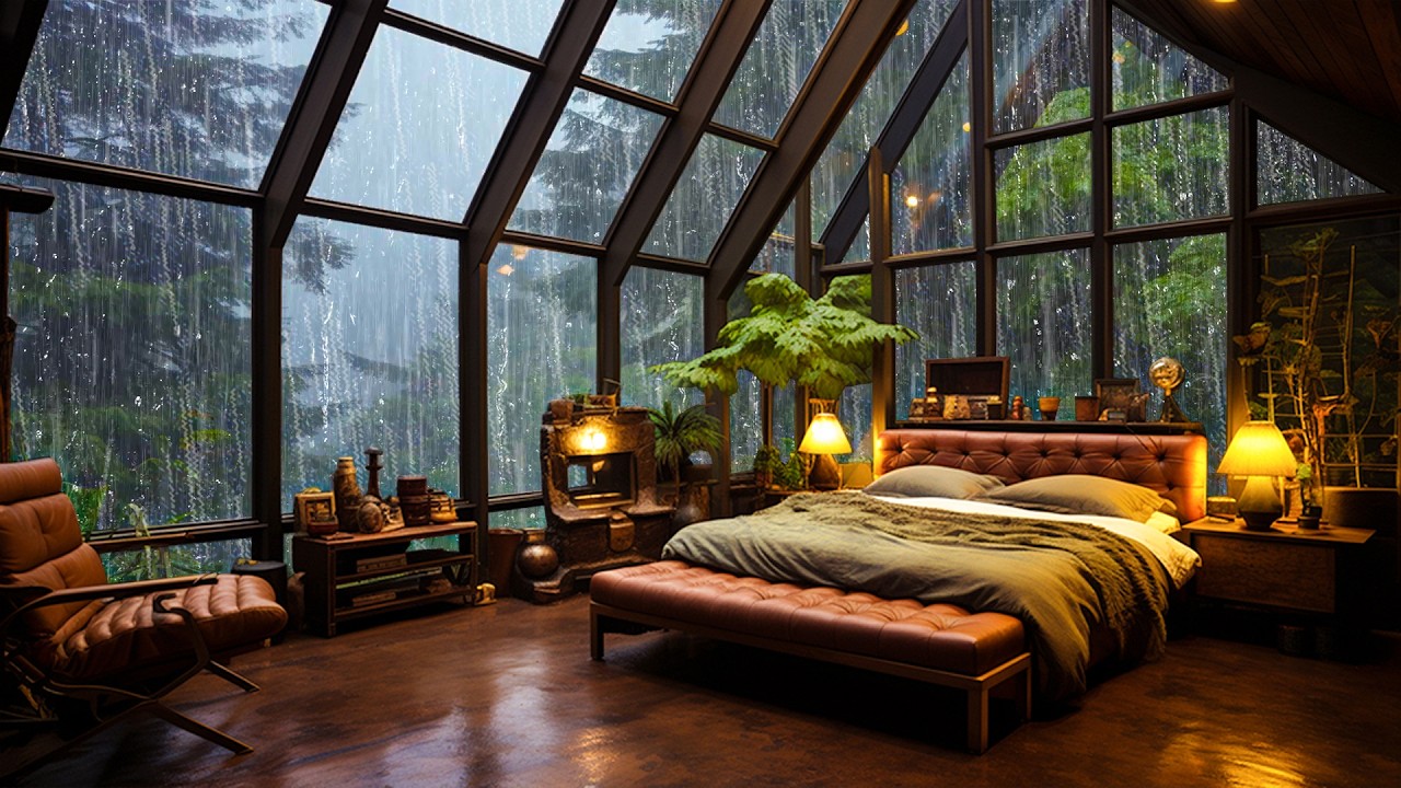 Regengeräusche zum Einschlafen – Starker Regen und Donner für sanftes Wegträumen 🌧️ Weißes Rauschen