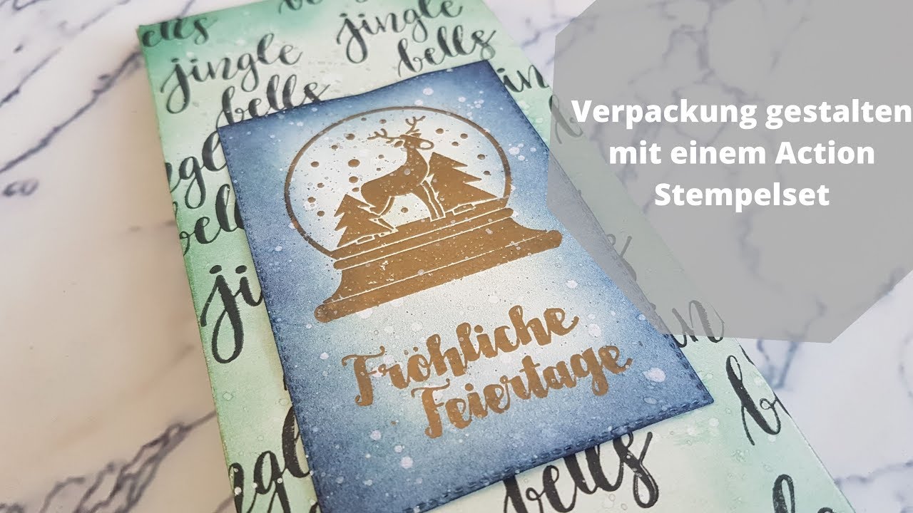 Basteln mit einem Action Stempelset Verpackung gestalten - YouTube
