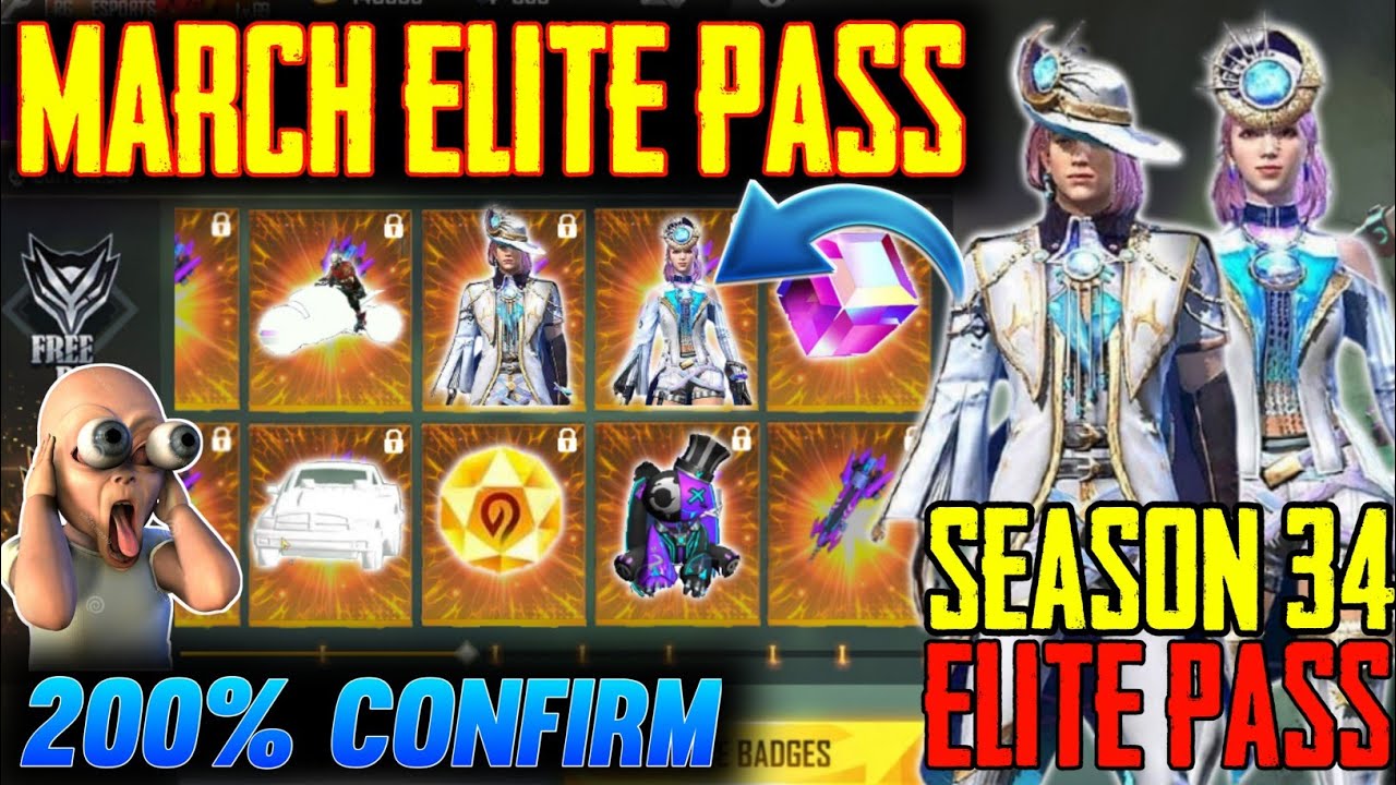 free fire march elite pass confirmed // free fire season 34 elite pass