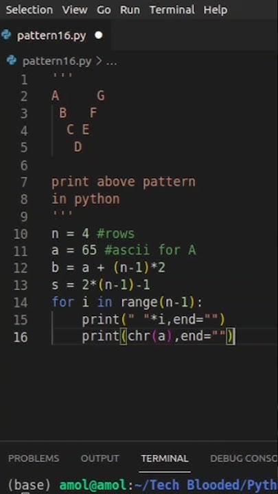 Print Triangle Alphabet Pattern Using Python | Traingle Pattern - 17 ...