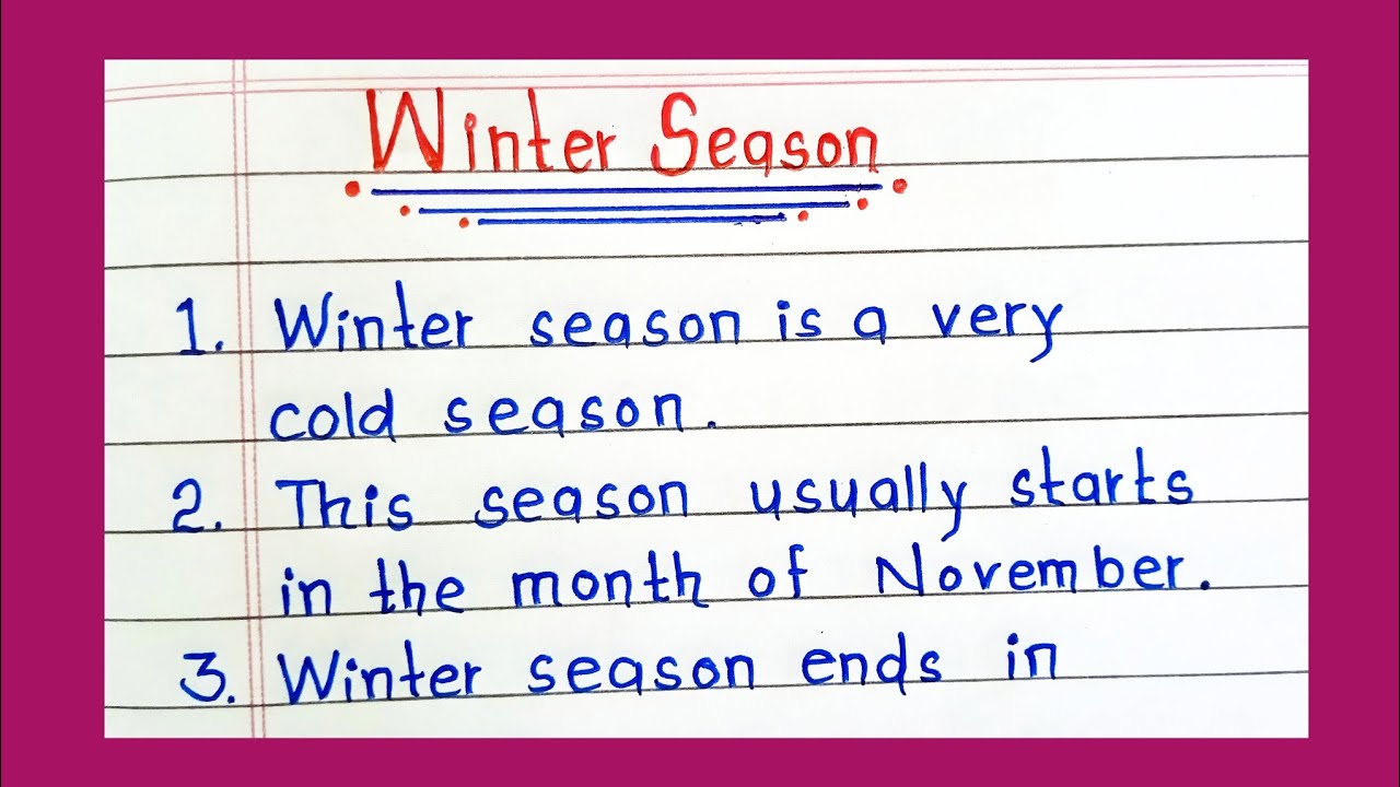 Winter season essay || 10 Points Essay Writing on Winter season || Beat essay on Winter season ||