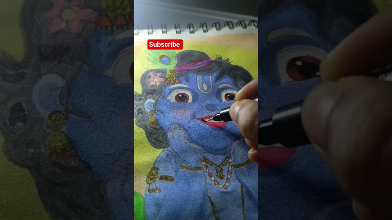 little  krishna  painting. .🥰 