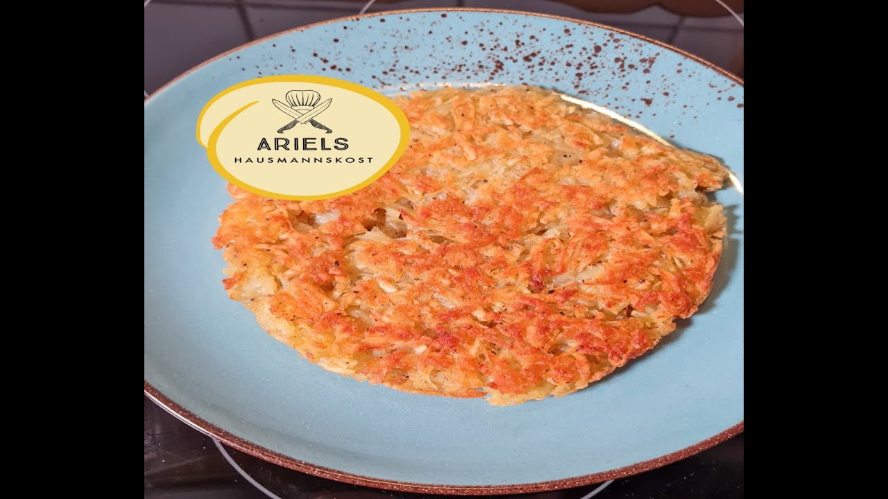 Schweizer Rösti aus rohen Kartoffeln selbst gemacht schnell einfach und super lecker, Hausmannskost,