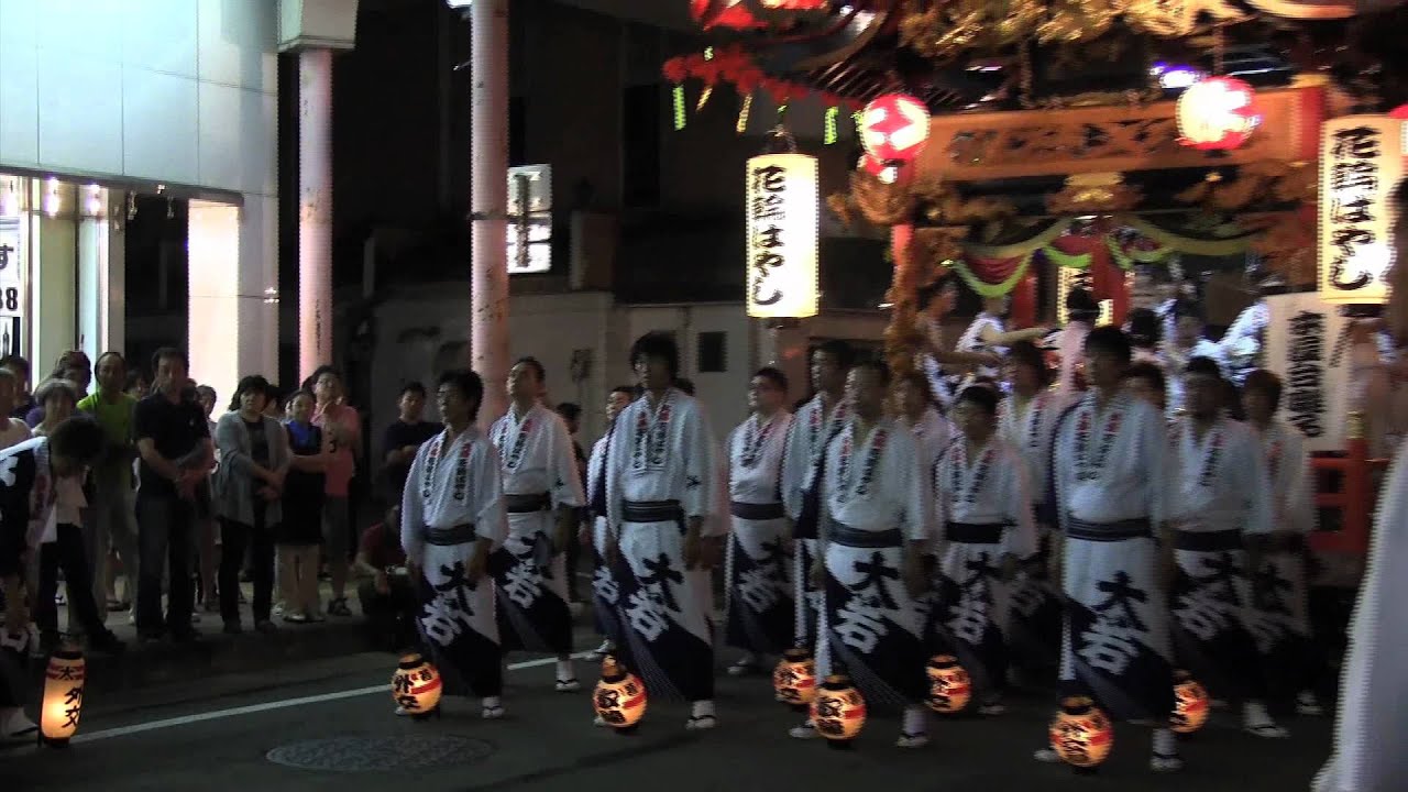 【HD良音】花輪ばやし2012（朝詰編）〜稲村橋まで〜