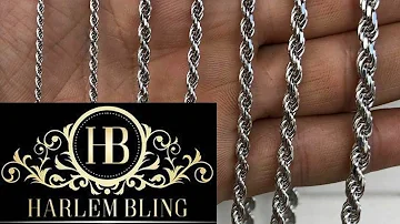 Solid Sterling Silver Rope Chains | Harlembling