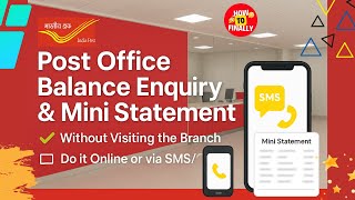 How to Check Post Office Balance & Mini Statement Online | Post office e passbook download online