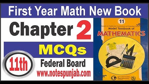 11th Class Math Chapter 2 MCQs Federal board | Unit 2 MCQs Class 11 NBF