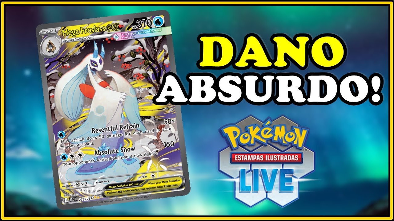 DECK MEGA FROSLASS EX CHEGOU COM DANO ABSURDO!! POKÉMON TRADING CARD GAME LIVE!