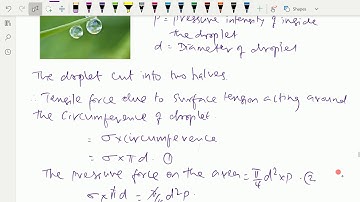 Fluid mechanics : - ( Surface tension on liquid droplets ; Introduction ) - 26.