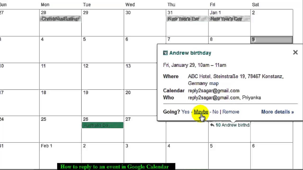 How to accept invitation in Google calendar YouTube