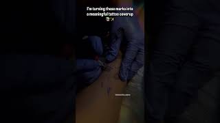 Scar Coverup Tattoo 📚🕊️ | Flying Books Tattoo Transformation ✨ #shorts #femaletattooartist