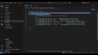 Interacting with Telegram Chatbot using WeatherAPI