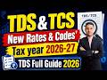 TDS & TCS New Rates & Codes 2026-27 | Complete TDS Guide 2026 All Sections, Rates & Threshold Limits