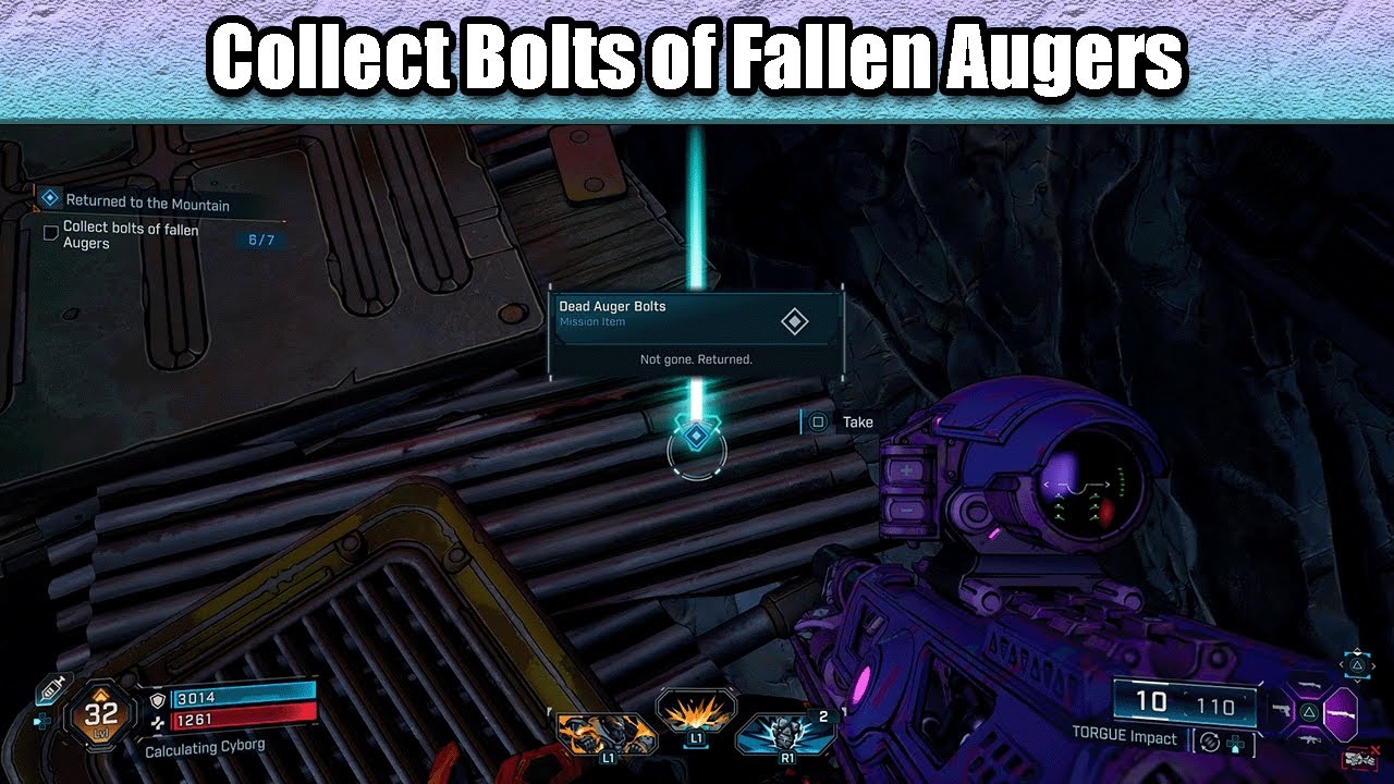 Collect Bolts of fallen Augers - Returned to the Mountain | Borderlands 4