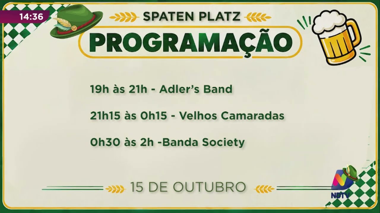 Quinta-feira: confira a programação da 41ª Oktoberfest