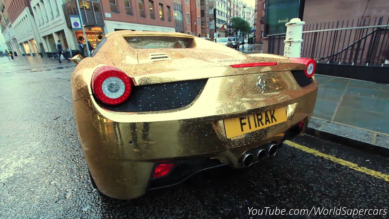 Gold Ferrari 458 Italia - YouTube