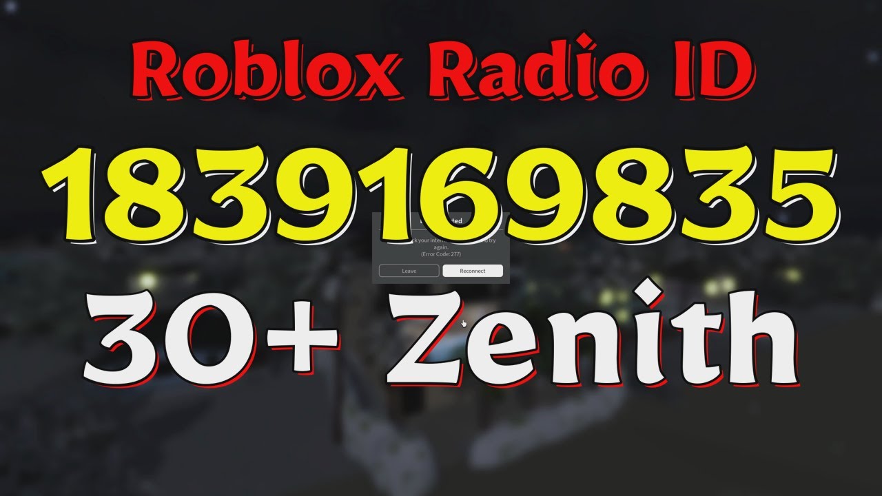 Zenith Roblox Radio Codes IDs YouTube