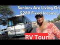 Day in the life of senior living on 289 per month in her rv life