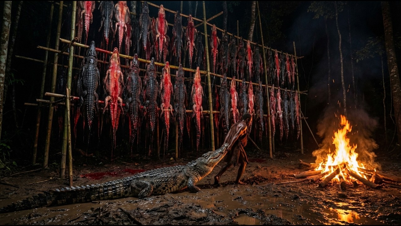 Korowai Tribe Hides Crocodile Farm in Ancient Ruins