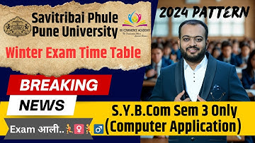 SYBCom I Computer Application I 2024 Pattern I Time Table 2025-26 I Winter Exam I Semester 3 I SPPU