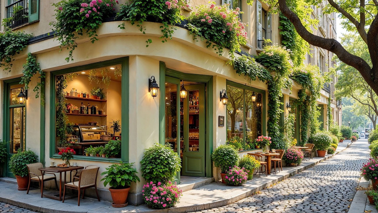 Cozy Street Café Corner 🍃 | Soft Jazz & Spring Vibes for the Soul